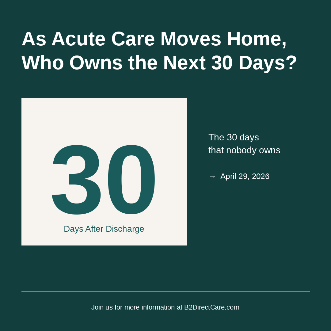 As Acute Care Moves Home, Who Owns the Next 30 Days?