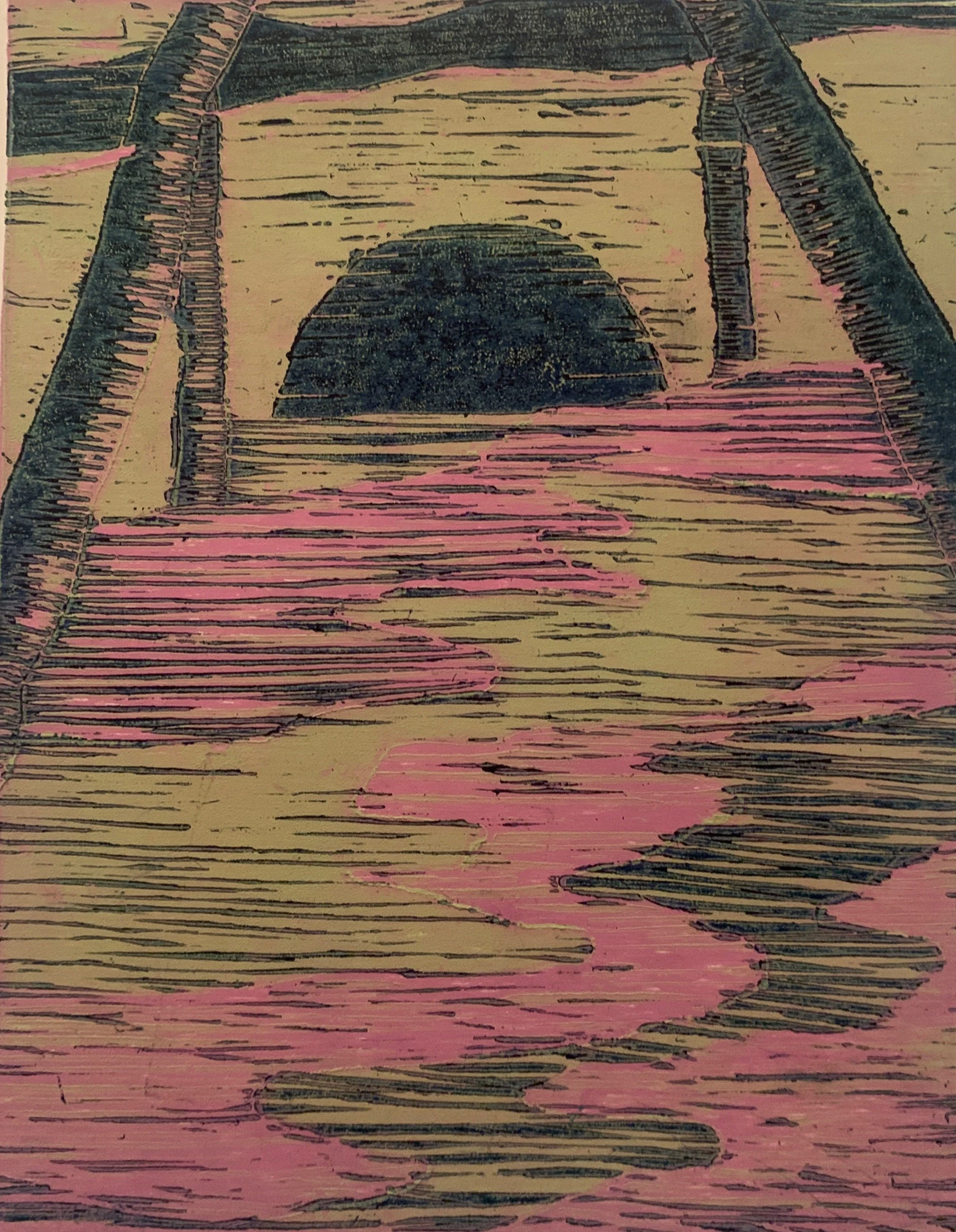 Bog Bodies
Reductive wood block print