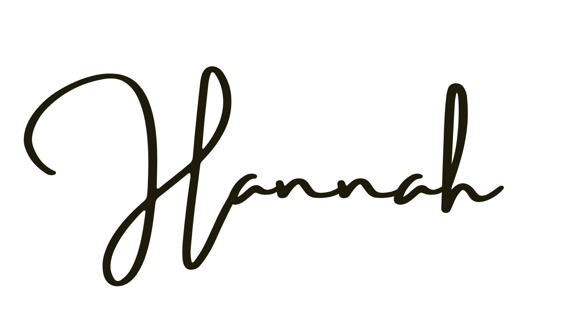 Handwritten text that says 'Hannah' in black cursive over a transparent background.