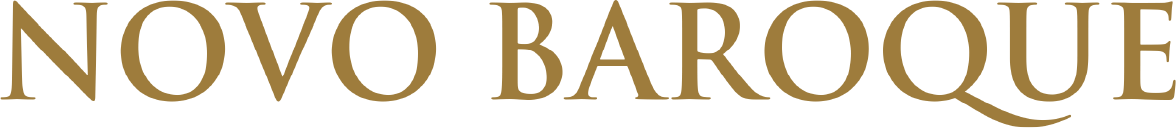 Text reading 'NOVO BAROQUE' in gold on a black background.