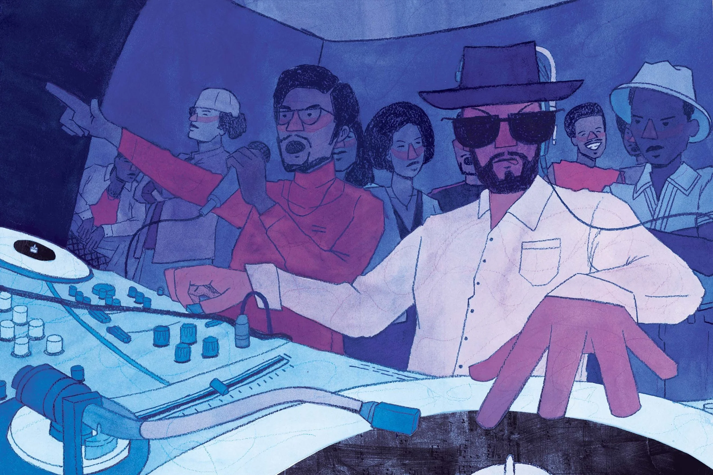 DJ Kool Herc - Watercolor, Paper-cut, Digital)