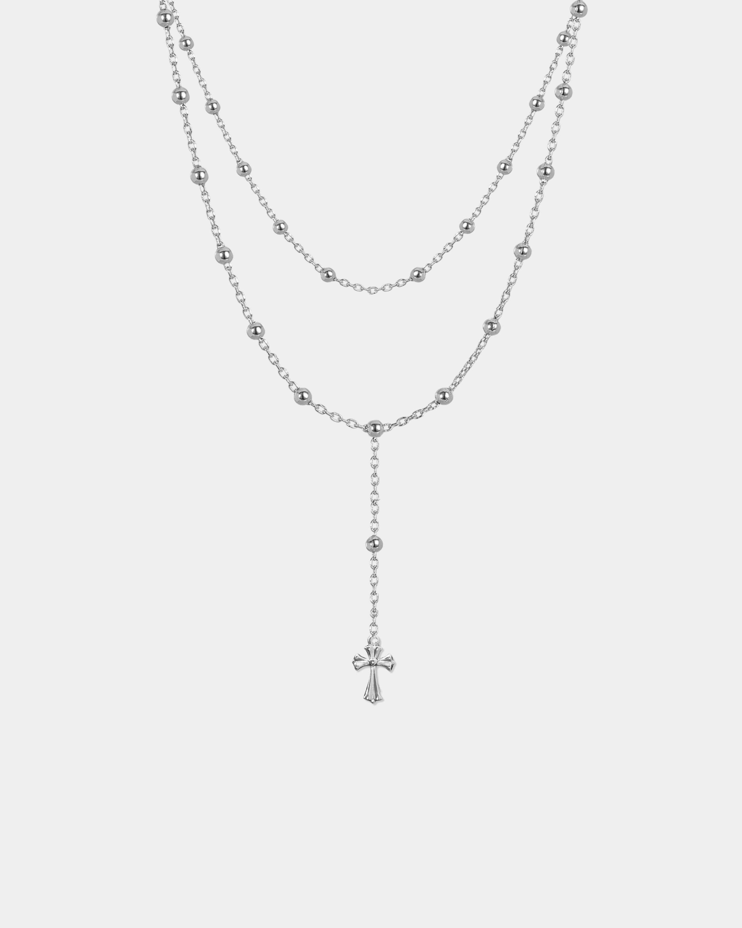 Layered Fleur Cross Lariat