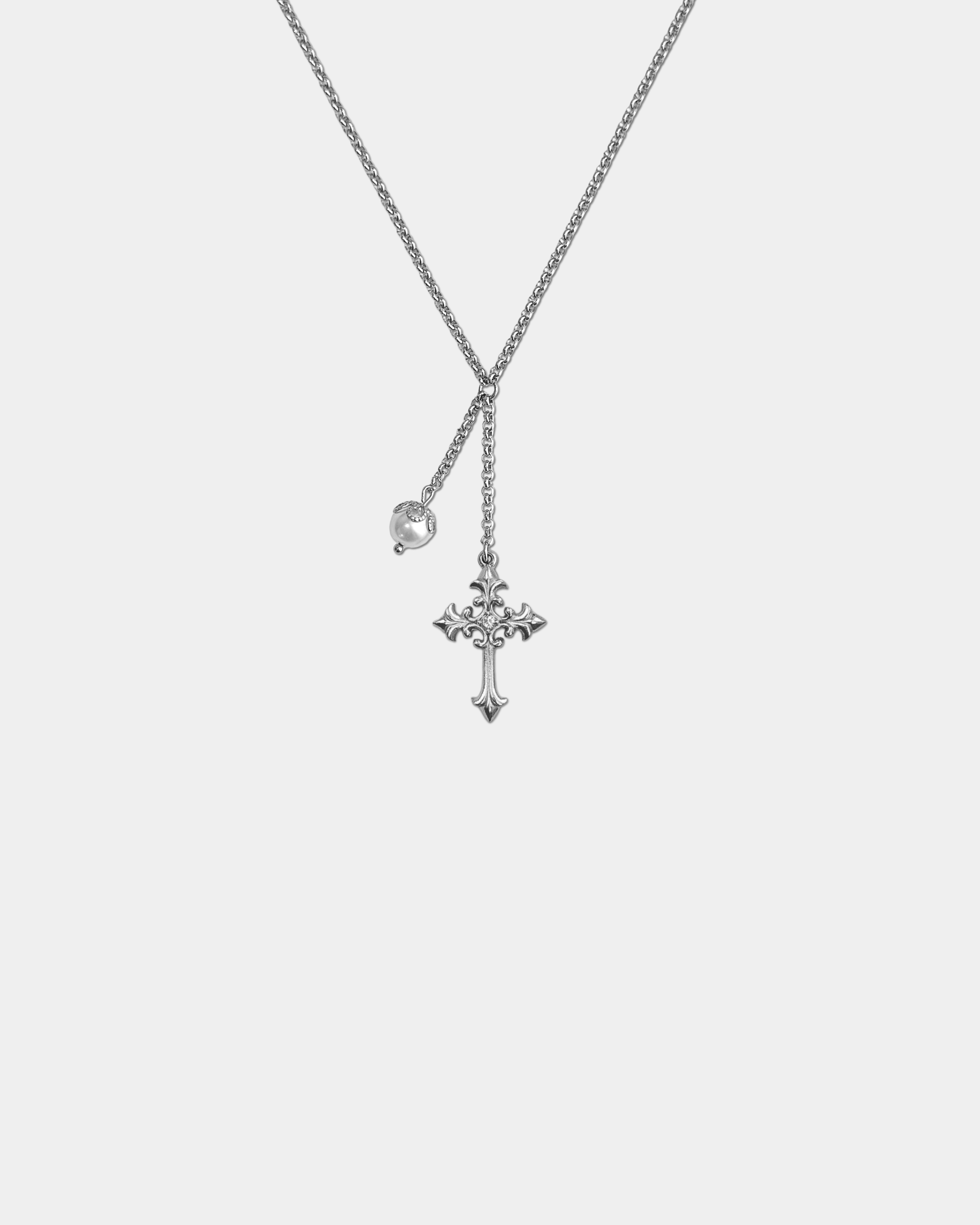 Arcane Cross Drop Necklace