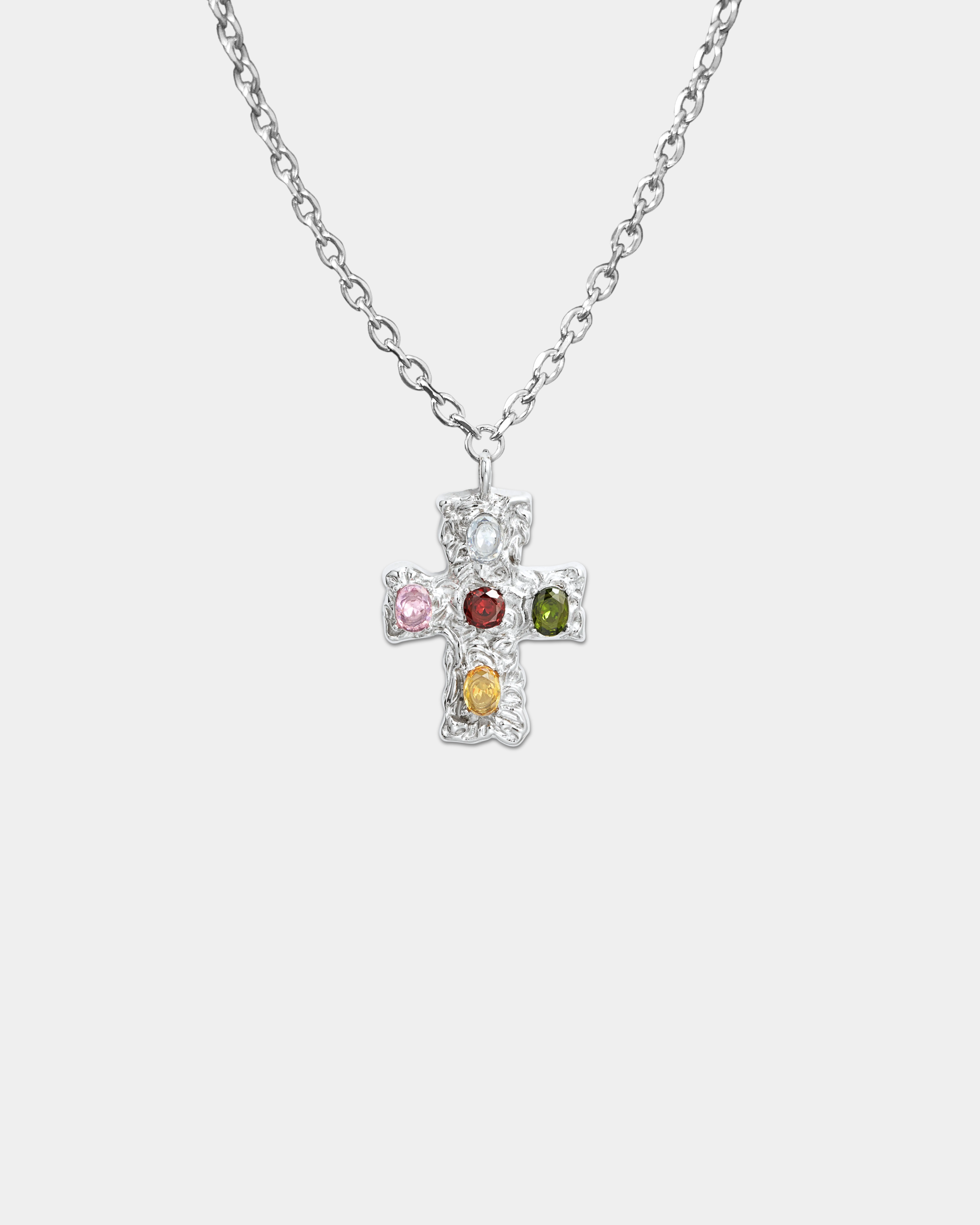 Bejewelled Cross Necklace Long Chain