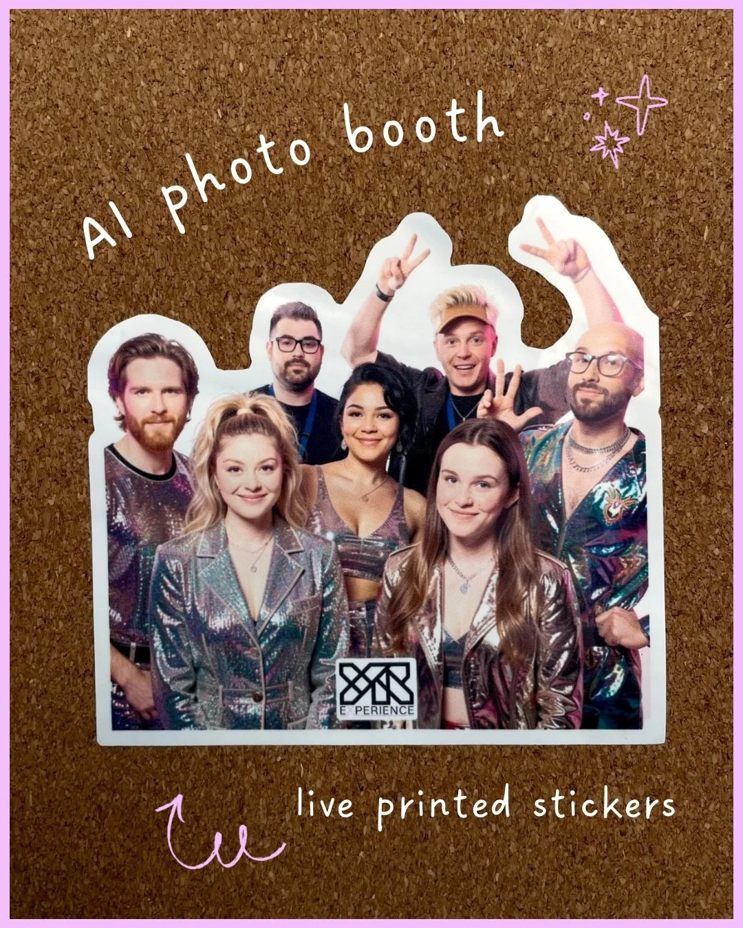 Our team turned Y2K pop stars for the night ✨

A slightly chaotic recap of our AI sticker booth at last week&rsquo;s event. Photos were taken &mdash;> AI did its thing (some flattered, some humbled) &mdash;> Stickers + merch printed instantly

