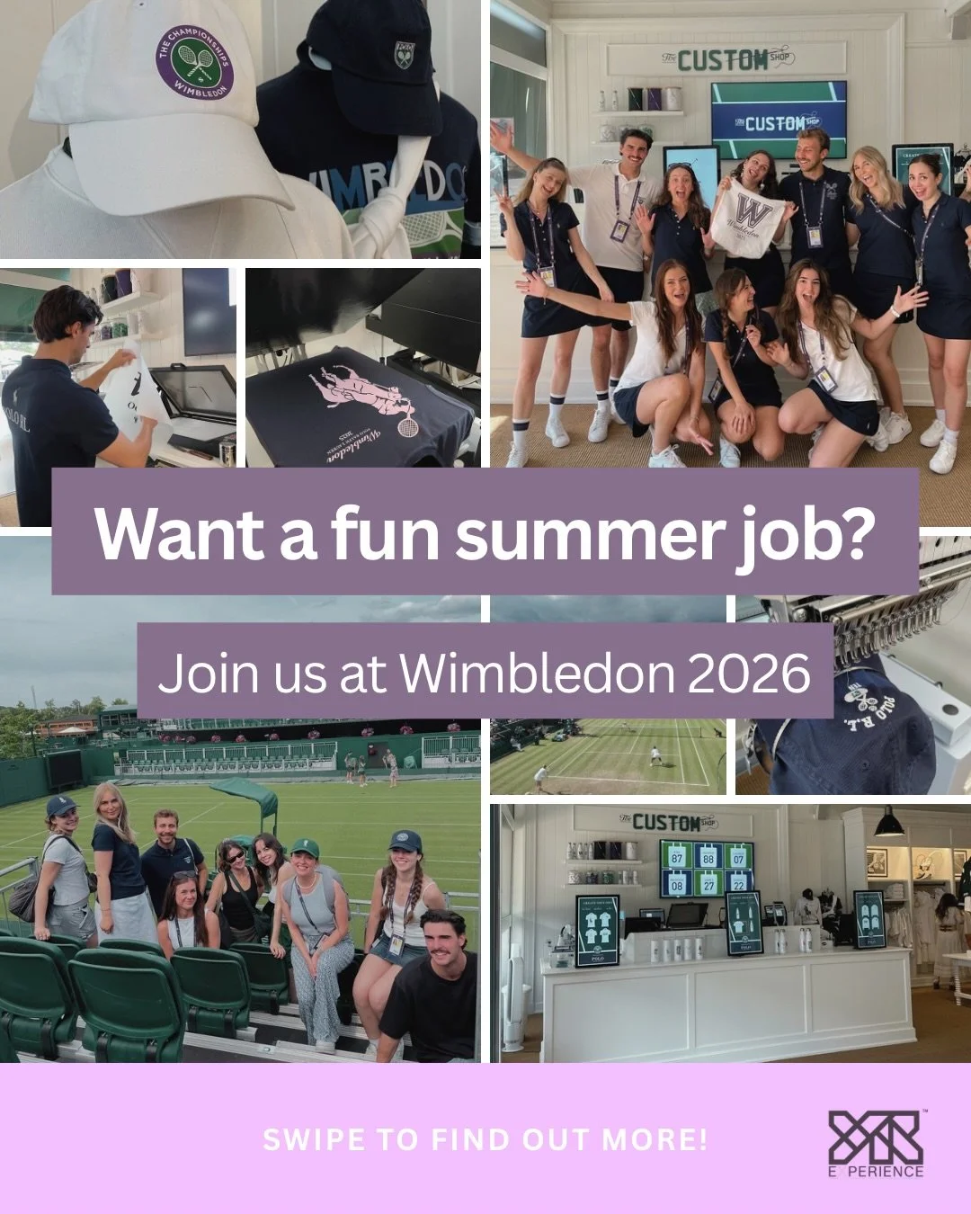 🎾 Join our Wimbledon 2026 Team! 🎾

YR Experience is looking for enthusiastic people to help bring Wimbledon to life this summer. 

Ideal for students, grads &amp; anyone looking for a fun, creative summer side job. 

🗓️Event dates: June 29th - Jul