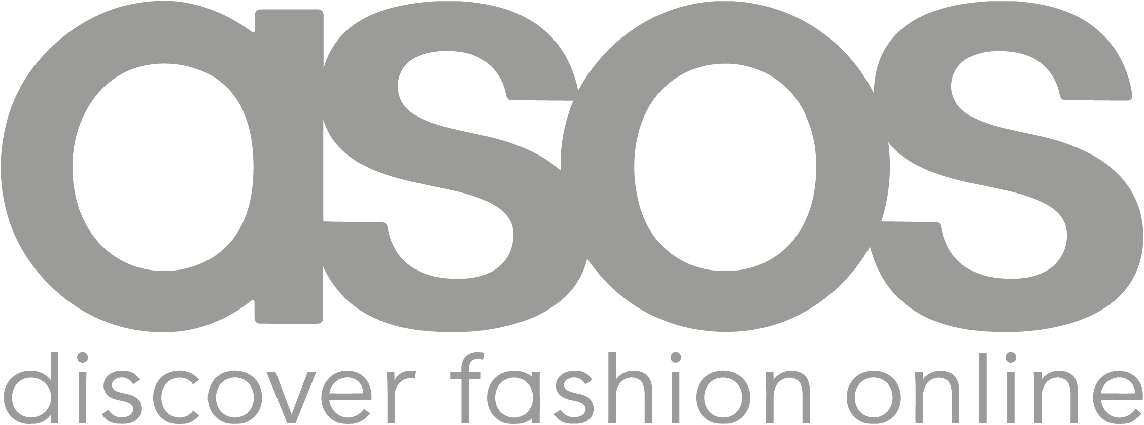 The logo of ASOS, a fashion online retailer, with the text 'asos' in large gray letters and the slogan 'discover fashion online' in smaller lowercase gray letters underneath.