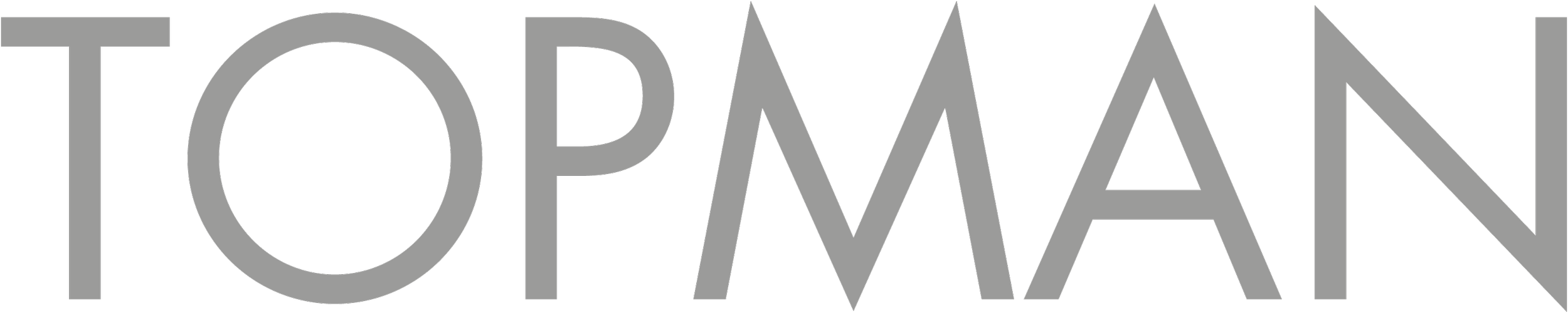 The word 'TOPMAN' in large, gray, stylized letters on a black background.