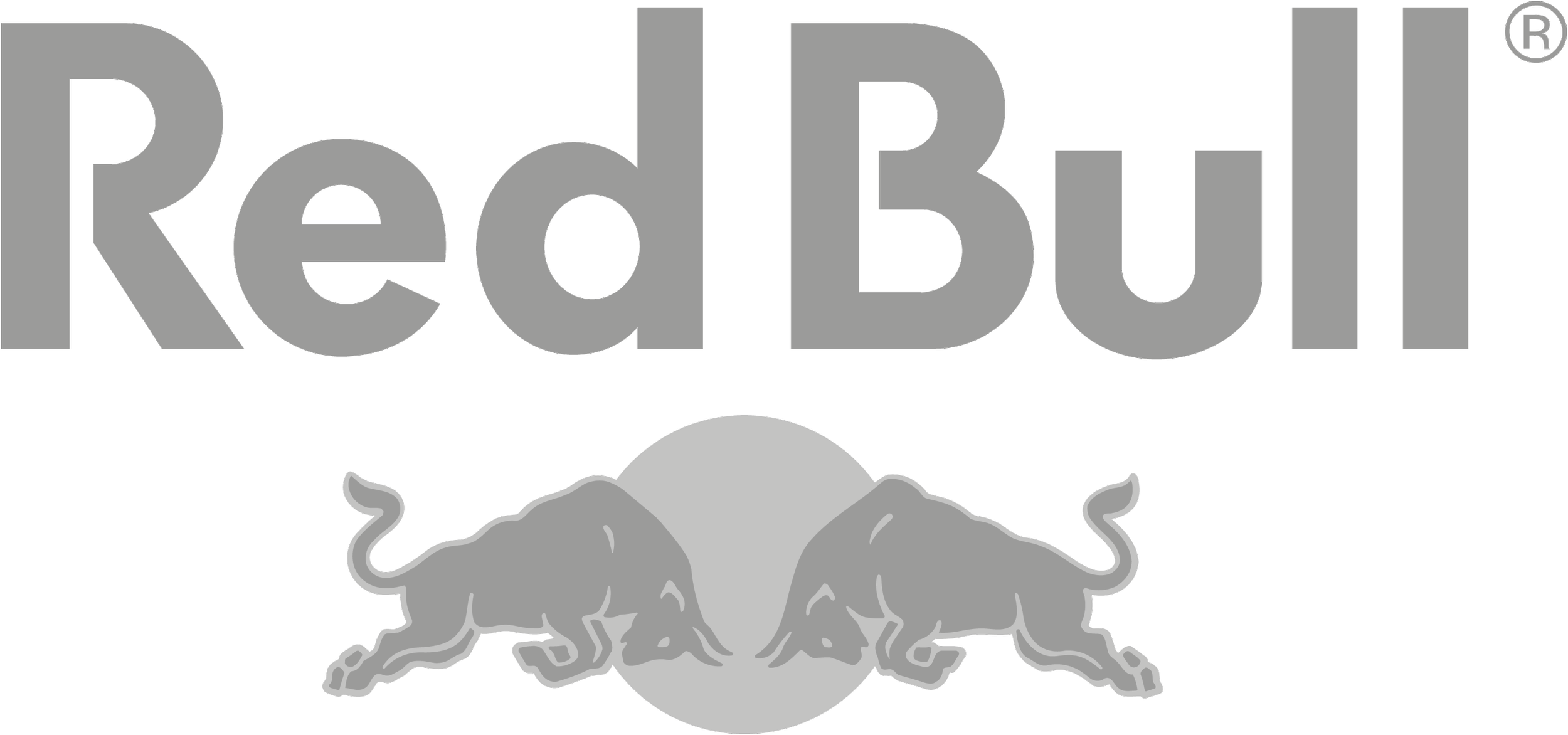 Gray Red Bull logo with a gray bull silhouette