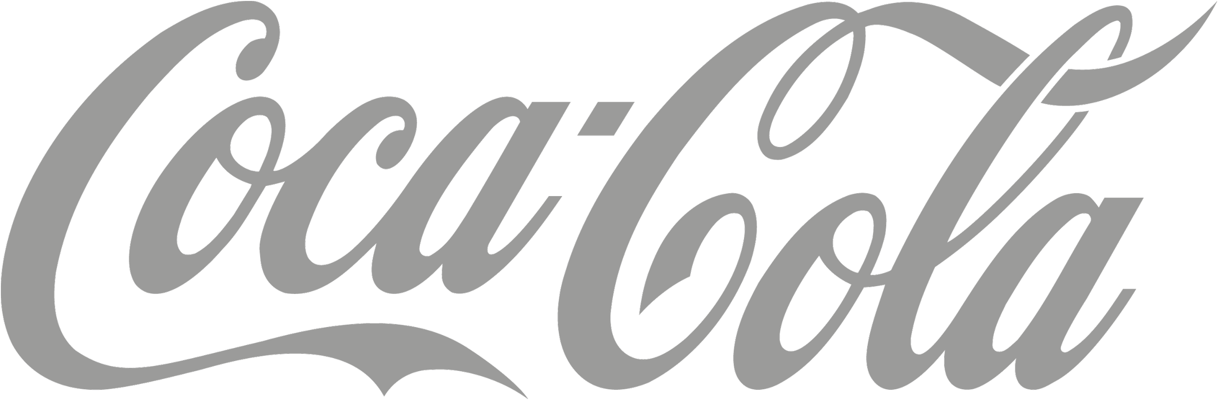 Coca-Cola logo in cursive font on a black background.