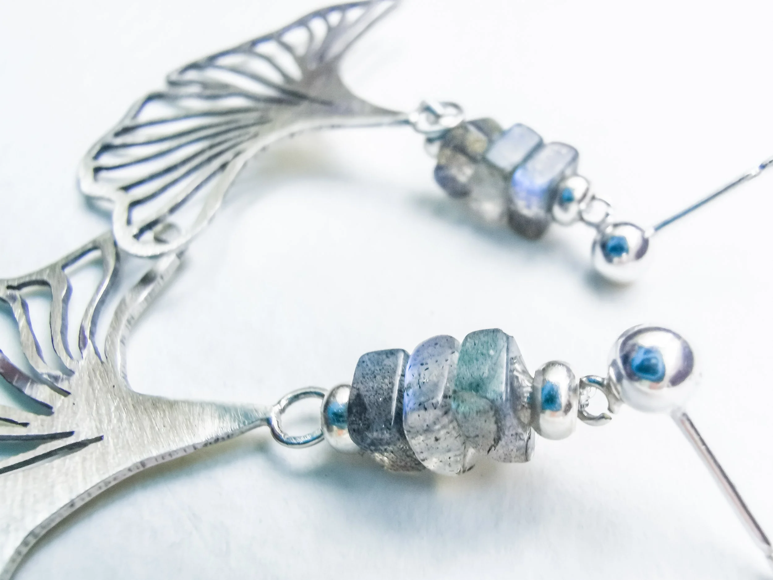 Labradorite & Sterling Silver stopper earrings