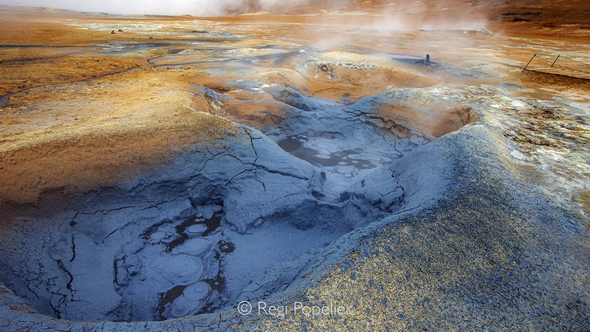 ICEL002 - Hverir Geothermal Area is one of the main attractions around  the Lake Mývatn area in North Iceland.

