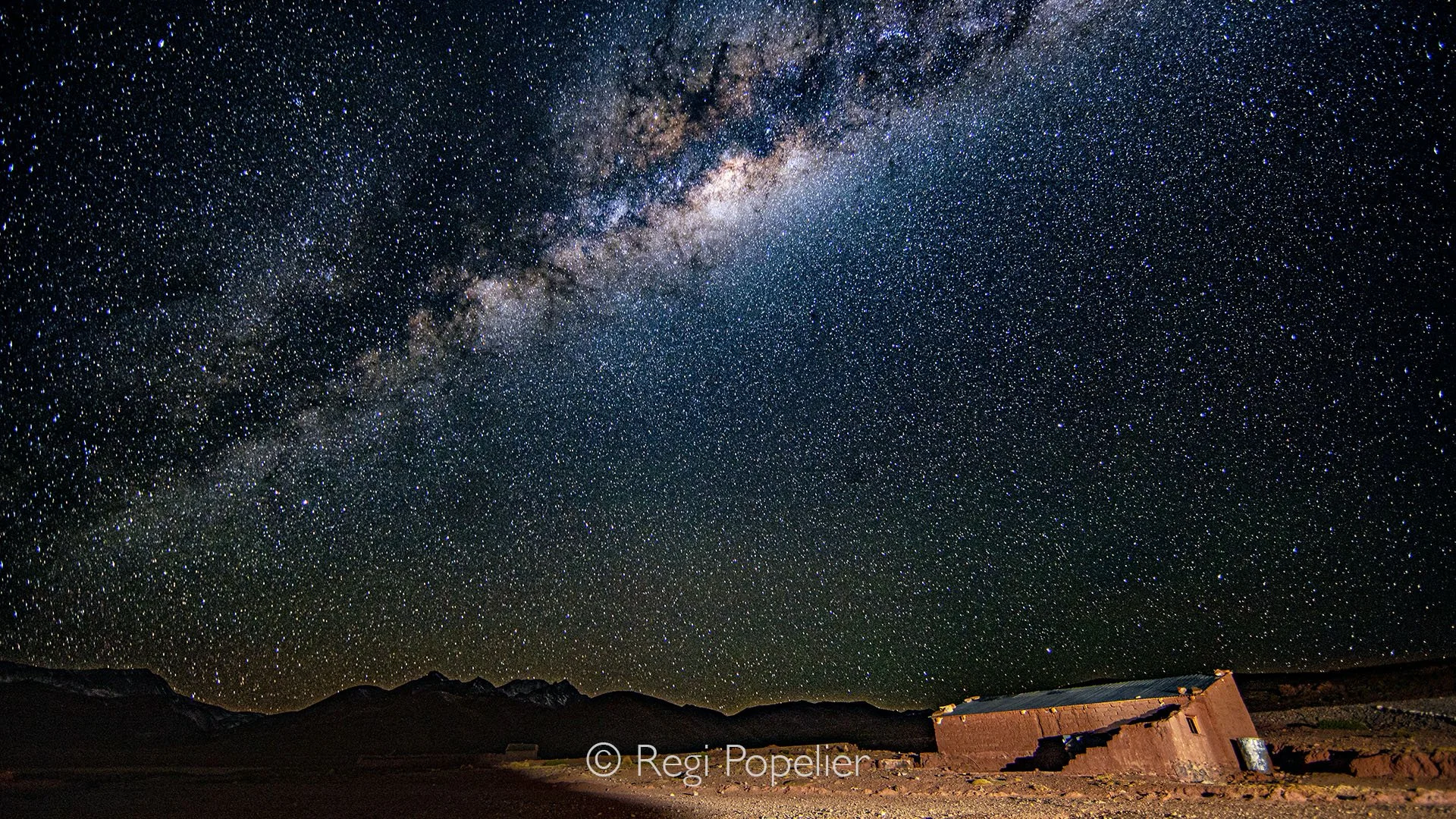 BOL020 - Abandoned barn on the Altiplano under a breathtaking star filled sky, star photography at its finest in Bolivia’s highlands.