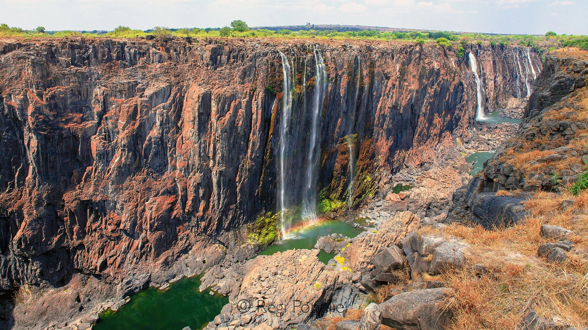 ZIM022 - Victoria Falls in dry season.