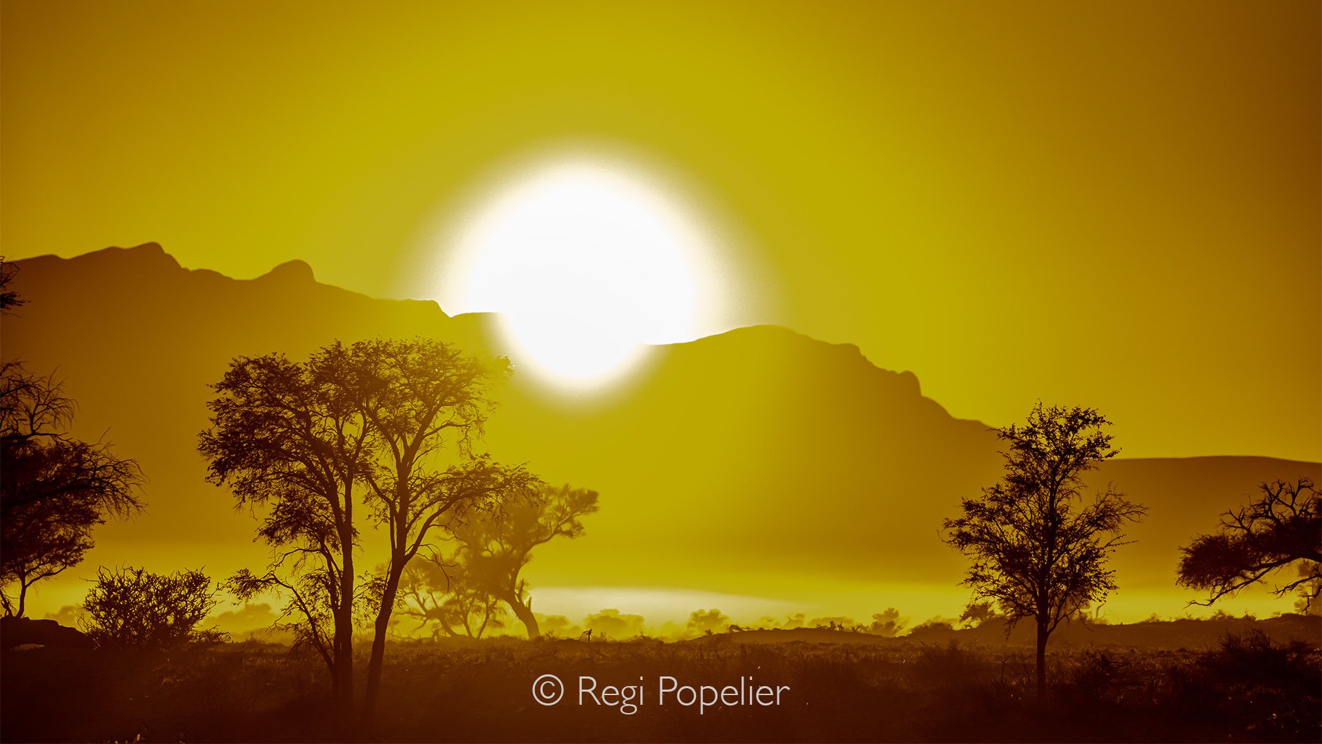 Namibia051 - Sunset on the road to Deadvlei.