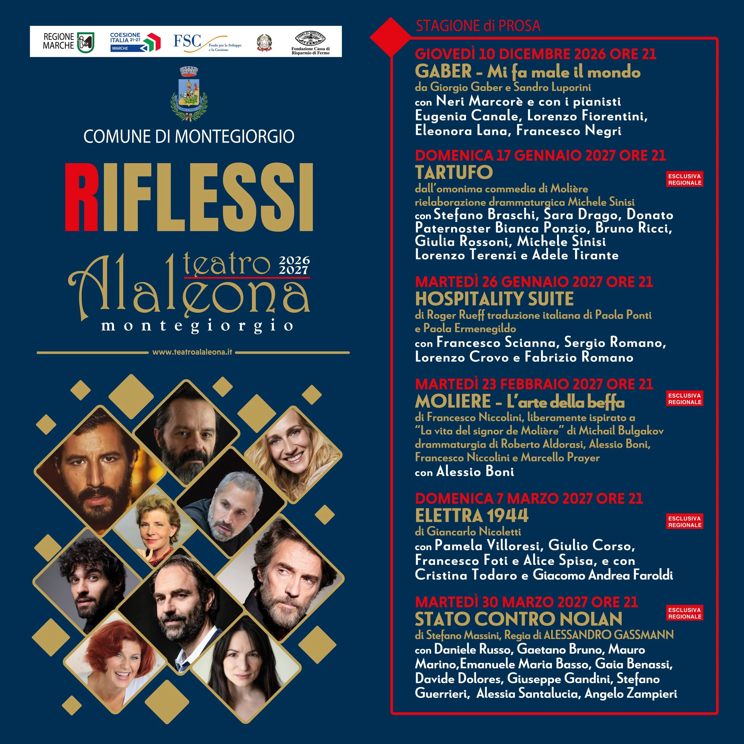 RIFLESSI - Stagione di prosa 2026/2027