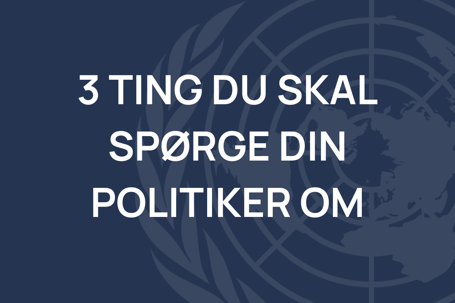 3 ting du skal spørge din politiker om