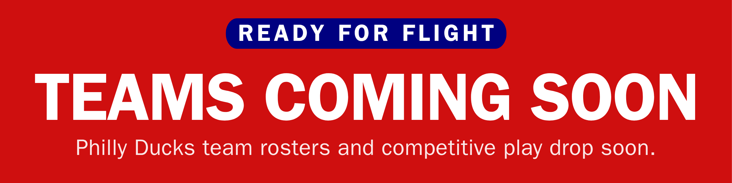 Philly Ducks competitive travel baseball teams coming soon banner