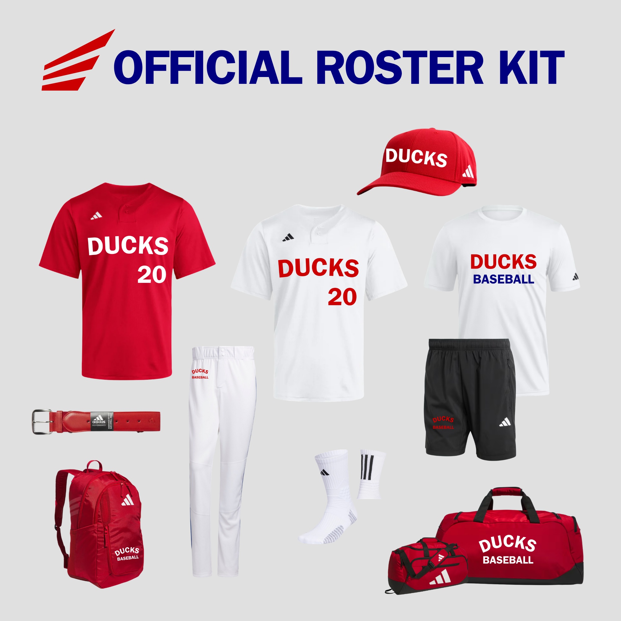 Official Ducks x Adidas player roster uniform and training kit