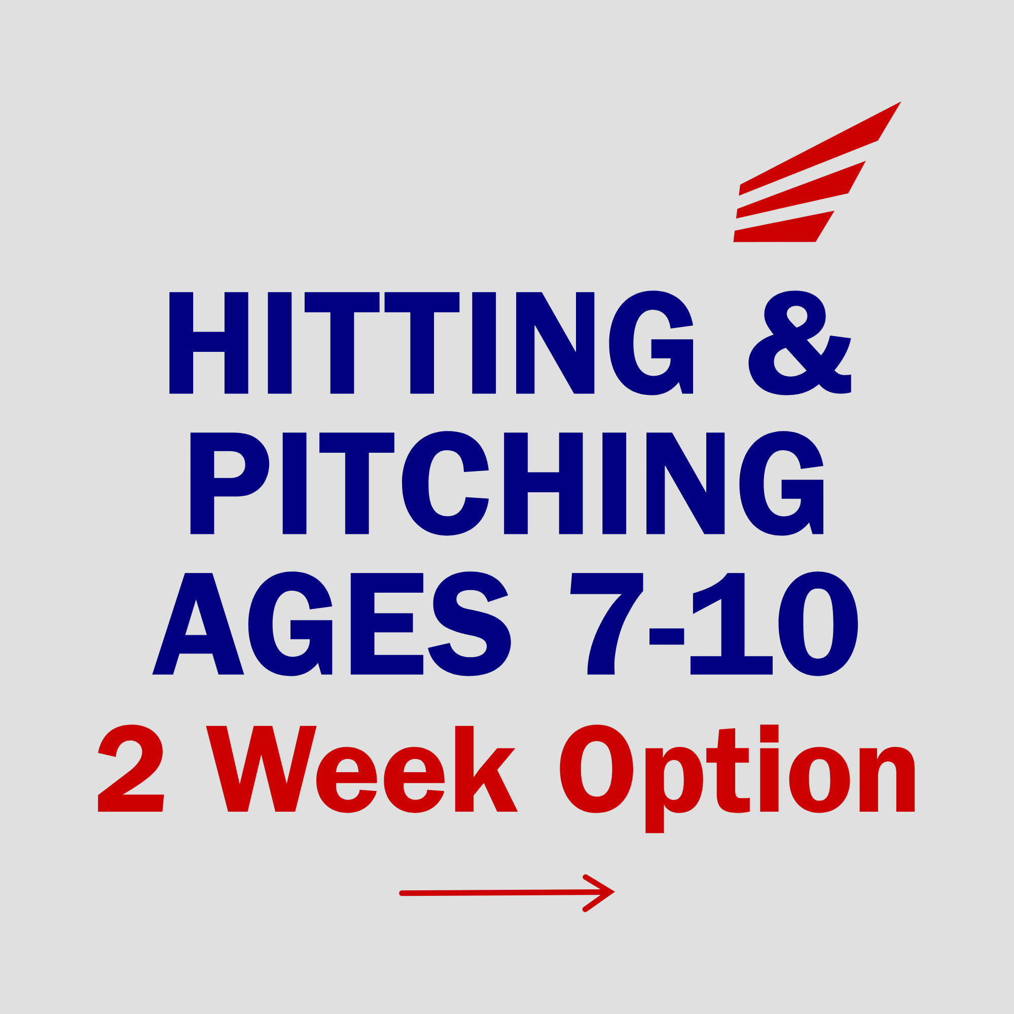 Youth hitting and pitching clinic for ages 7 to 10, 2-week option