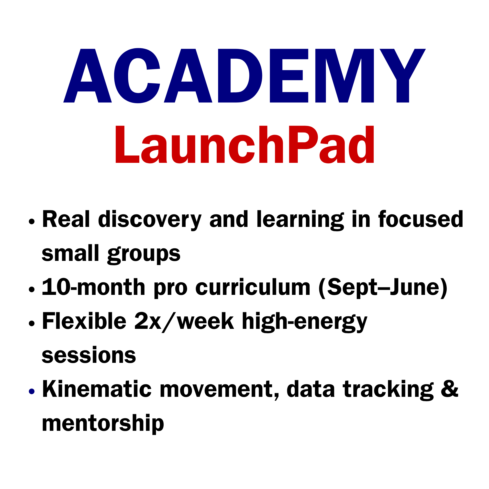 Academy LaunchPad 10-month small group baseball curriculum and athletic mentorship in Philly