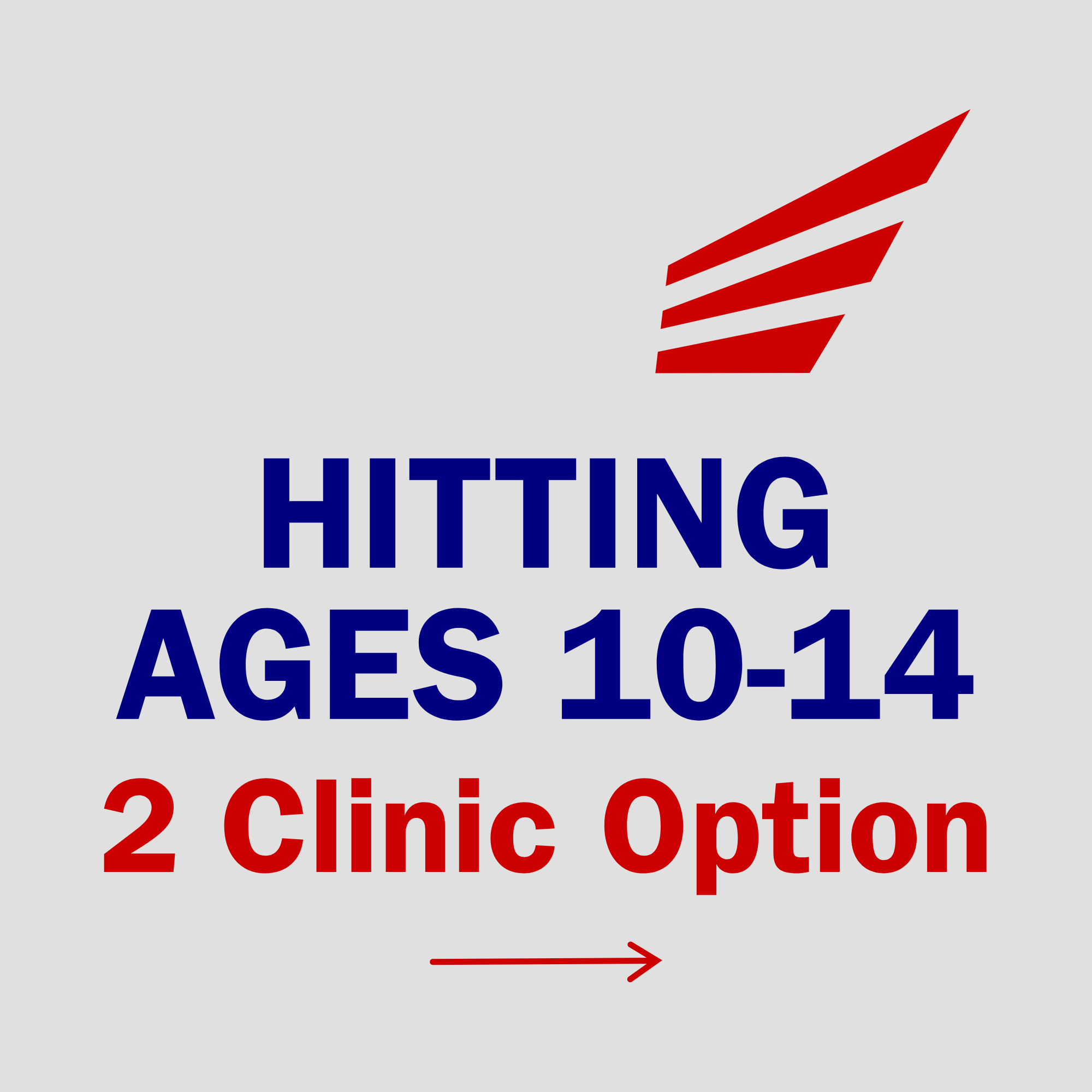 Hitting clinic for ages 10 to 14, 2-clinic option