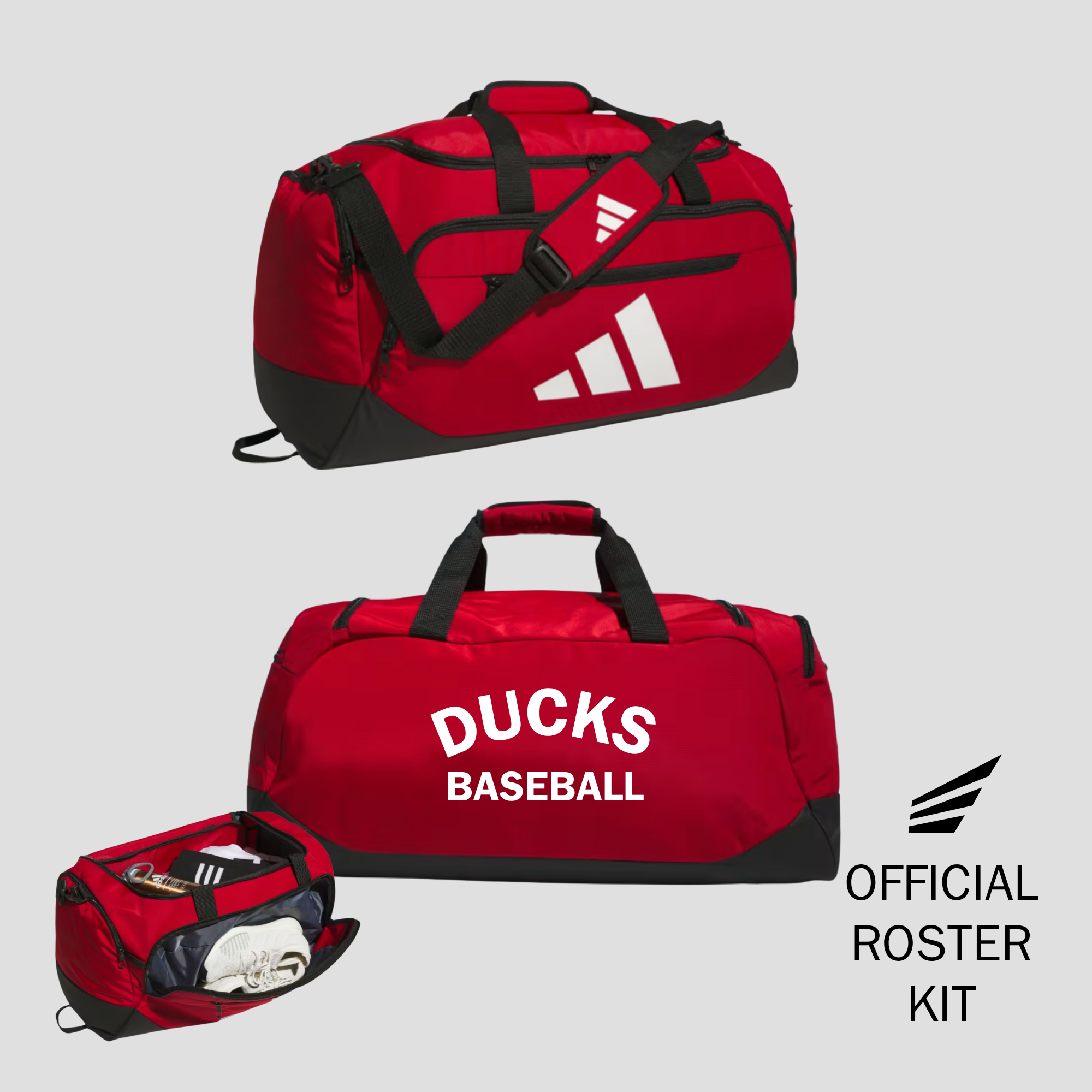 Official Philly Ducks red travel duffel bag by Adidas