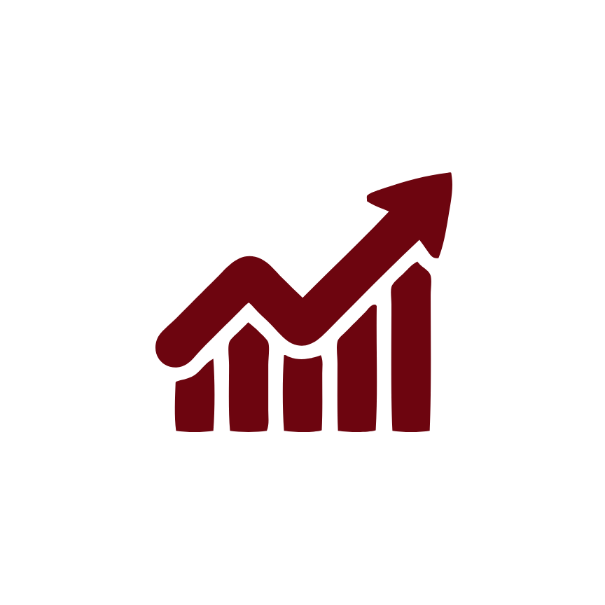 Illustration of a bar chart with an upward trending arrow, symbolizing growth or increase.