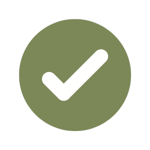 Green checkmark icon inside a green circle.