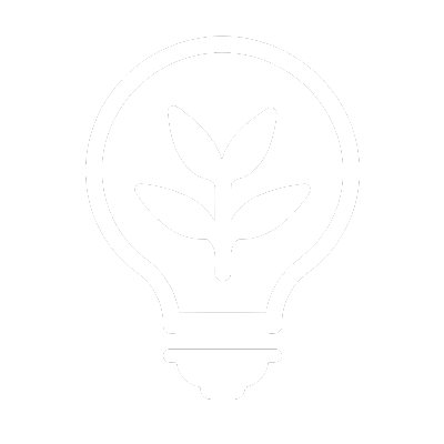 Lightbulb with a plant inside, symbolizing eco-friendly or sustainable ideas.