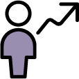 Silhouette of a mushroom with a purple cap and a darker purple stem