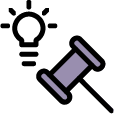 Close-up of a pushing pin against a black background.