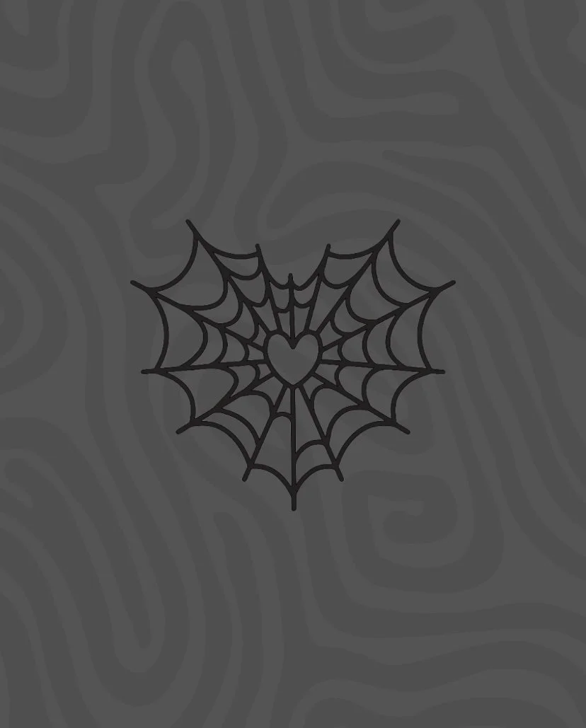 Spider Web Heart Decal
