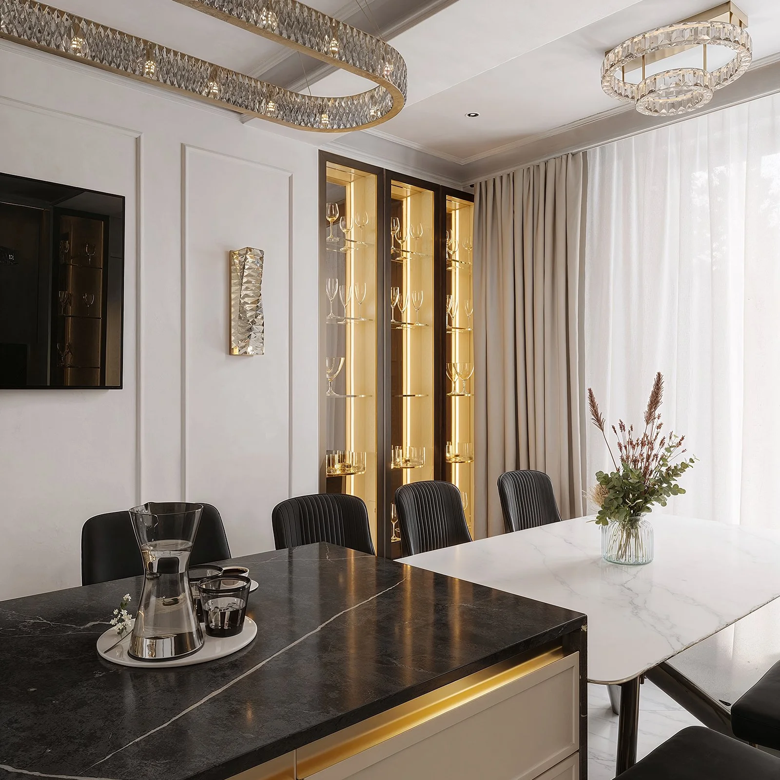 bucatarie-living-insula-mic-neoclasic-modern-pastel-luxos-marmura-alb-negru-design-interior-moldova (5).jpg