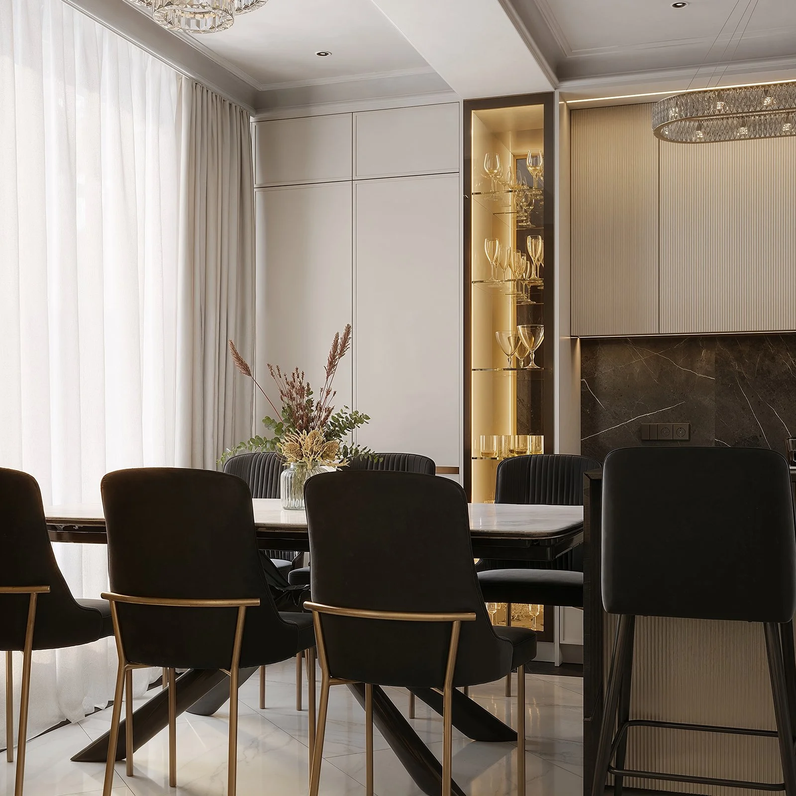 bucatarie-living-insula-mic-neoclasic-modern-pastel-luxos-marmura-alb-negru-design-interior-moldova (4).jpg