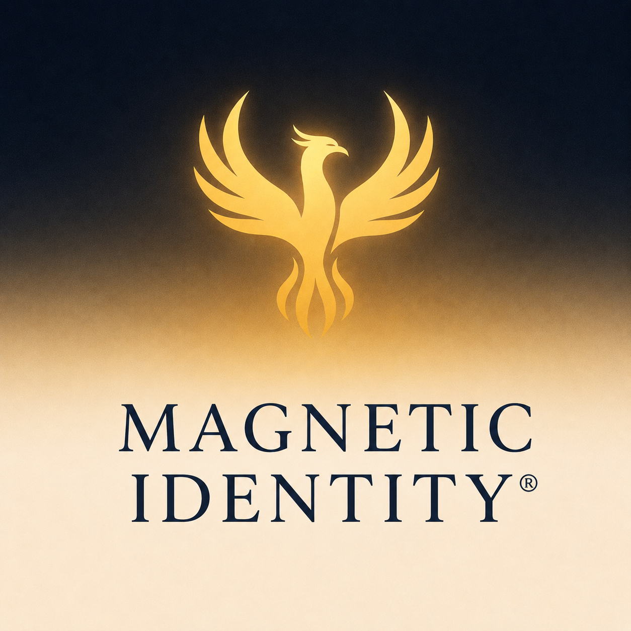 A gold stylized phoenix with outstretched wings above the text "The Alchemist's Threshold" on a dark to light gradient background.