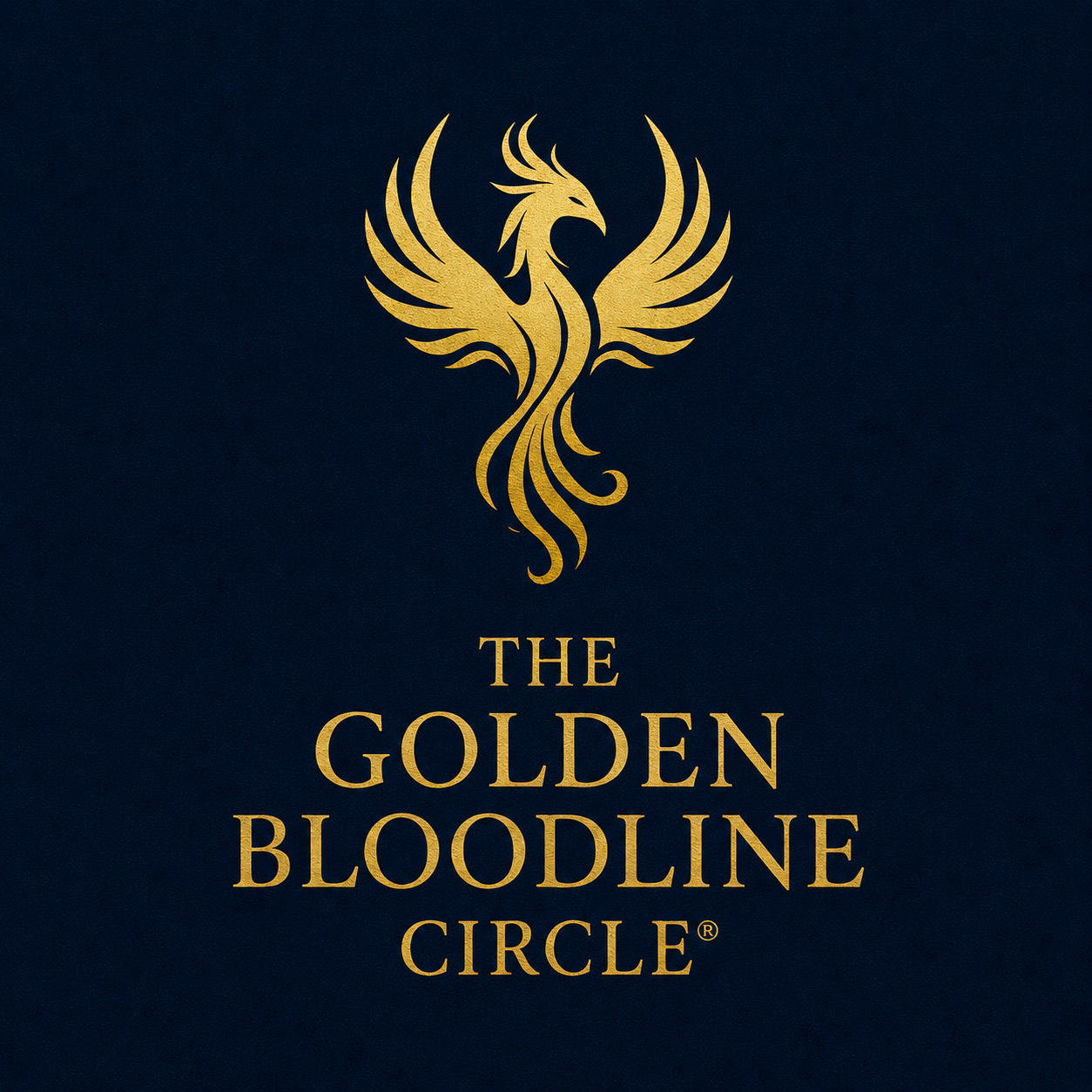 Gold emblem of a phoenix with outstretched wings above the text 'The Golden Bloodline Circle' on a dark background.