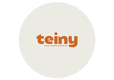 Teiny logo with the tagline 'Small Change, Big Impact'