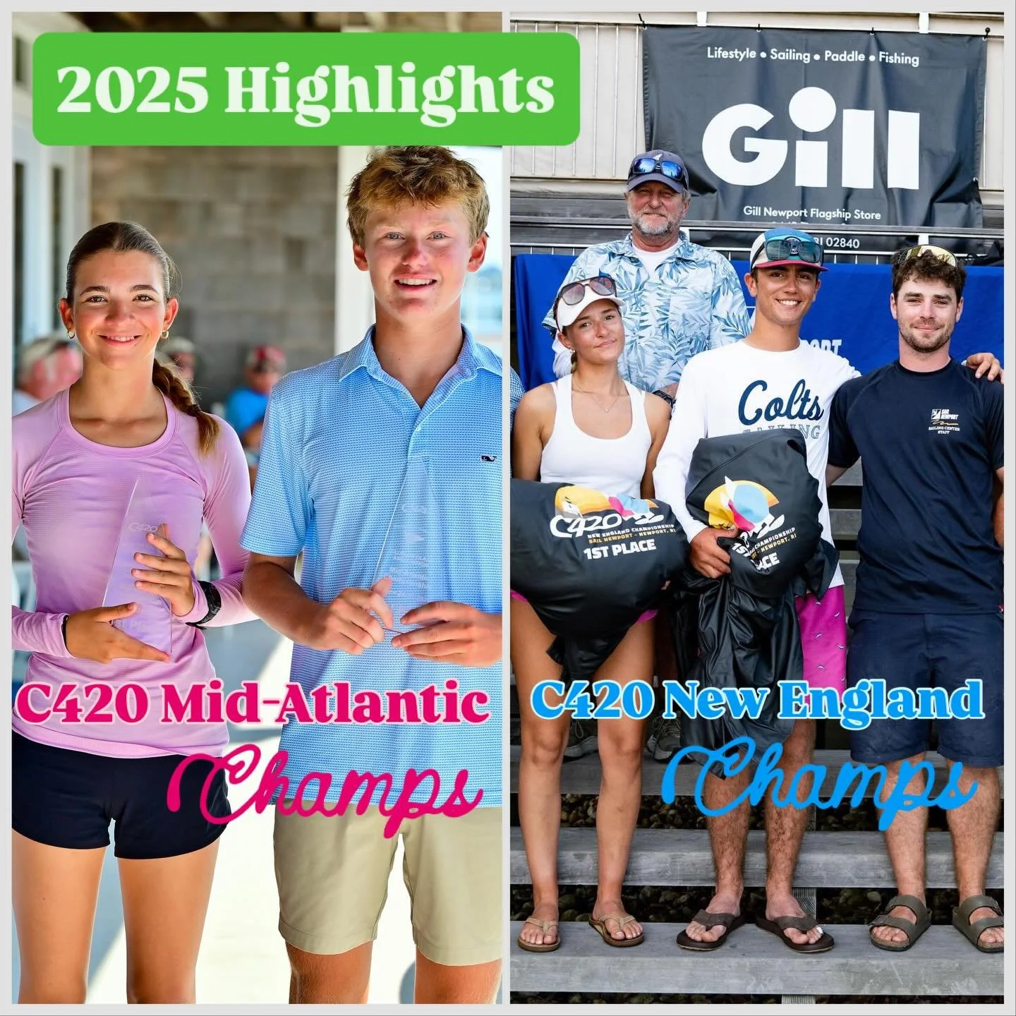 New Jersey sailors from 73 Sailing topped the podium at two separate Club 420 regional championships in late June 2025. 🥇🥇

Miles Cundey (Mantoloking, NJ) and Julia Palmisciano won the 45-boat fleet at the C420 Mid-Atlantic Championship hosted by S