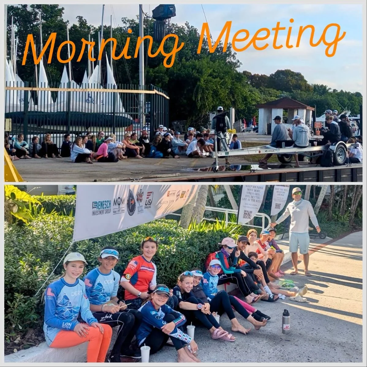 Final day of Tuucci Orange Bowl International Youth Regatta hosted by Coral Reef Yacht Club. 
🍊 🍊 
Over 40 NJ sailors are competing in Optis, C420s and ILCAs. After three days of light and variable conditions, the breeze is finally expected to kick