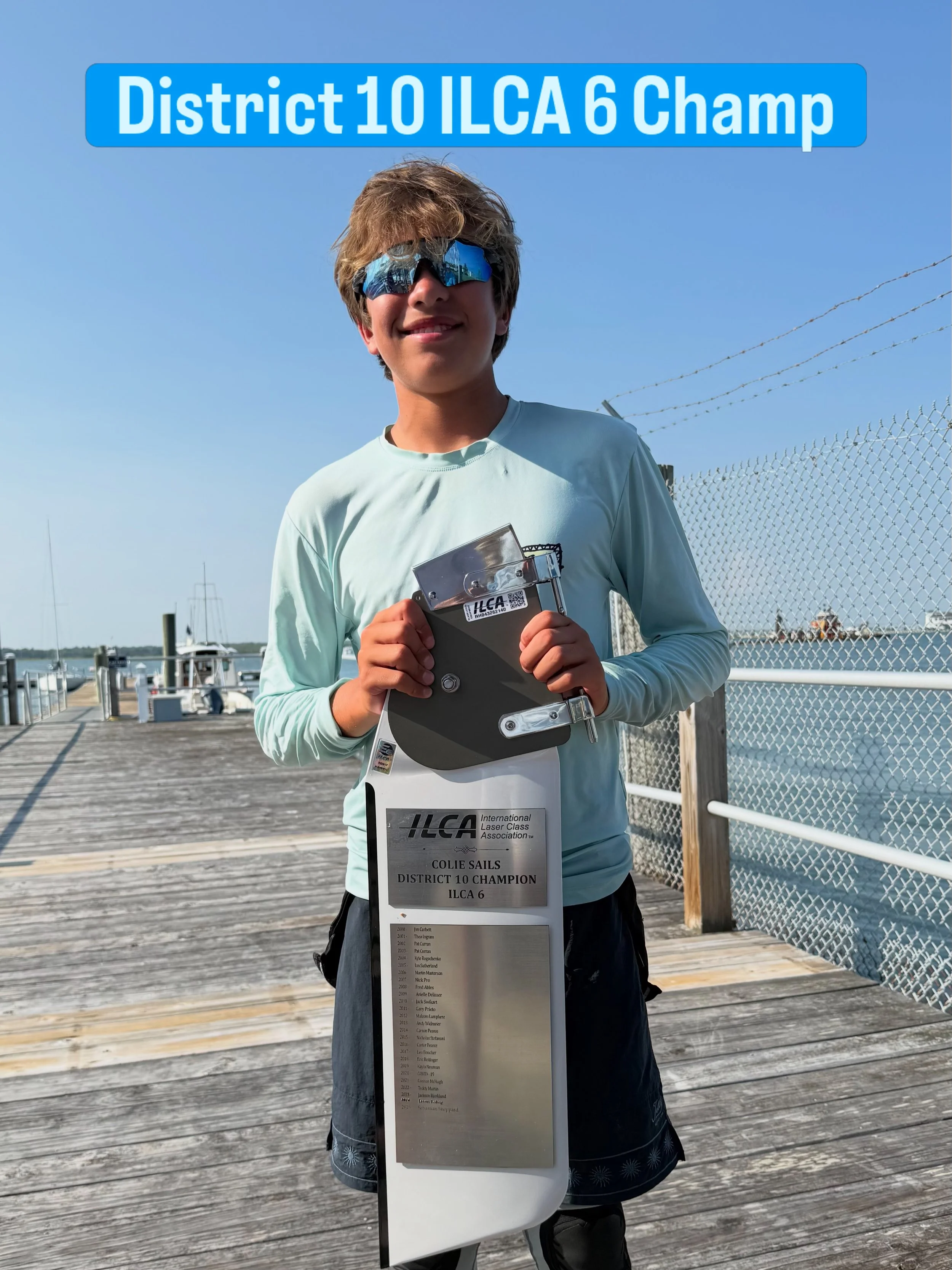 ⛵🏆 District 10 ILCA 6 Champion 🏆⛵

Congratulations to John Sahadi (Rumson) on winning the Colie Sails District 10 ILCA 6 Championship at Corinthian Yacht Club of Cape May on August 9.

The U16 sailor topped a strong 13-boat fleet representing NJYRA