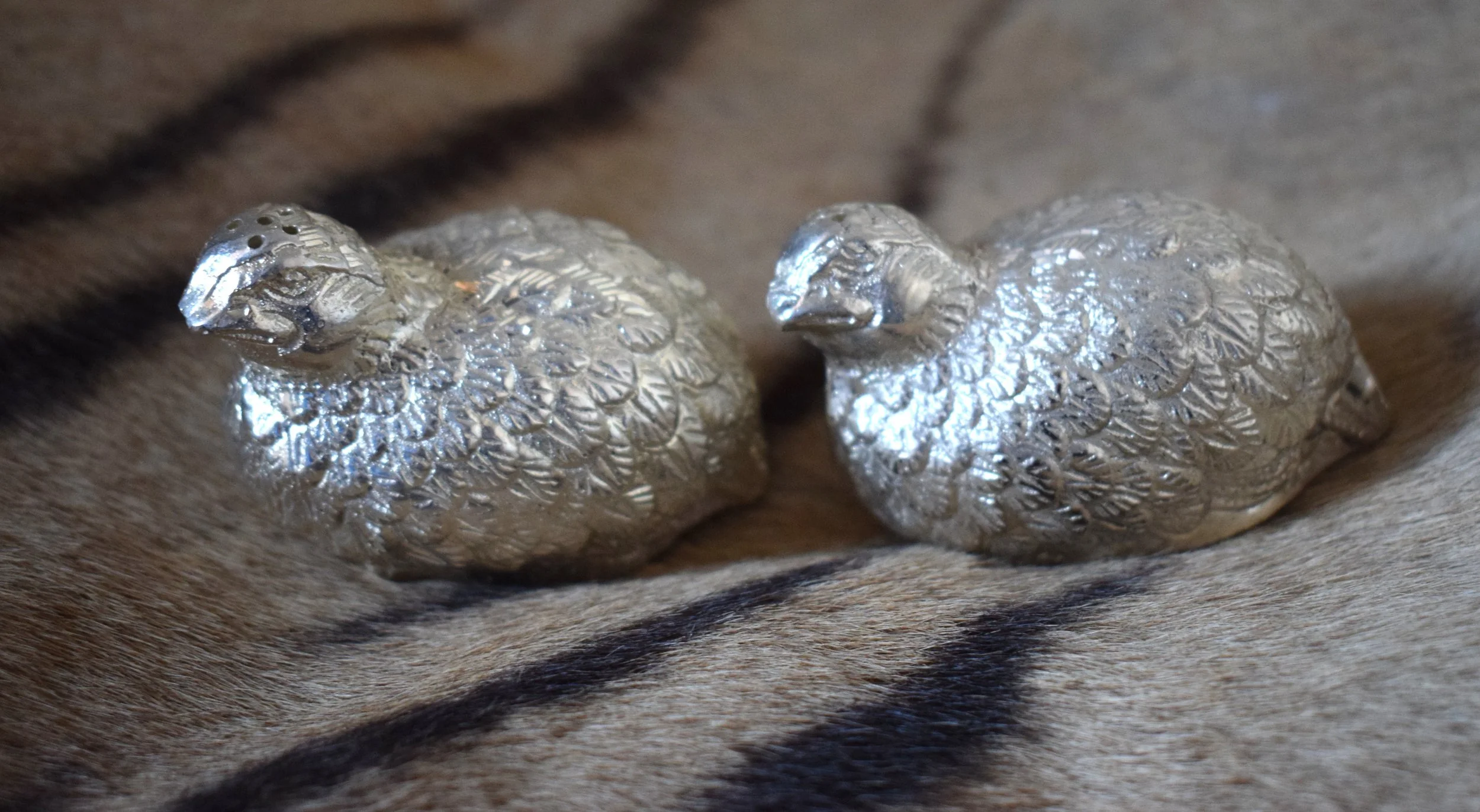 20th Century salt and pepper cruets modelled as Quails