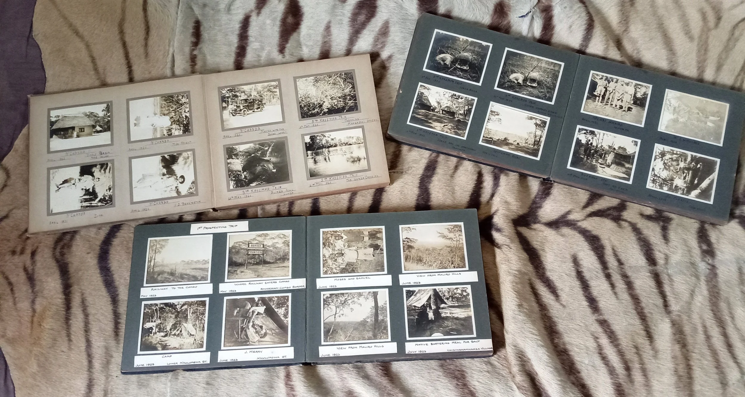 Historically Important Northern Rhodesian Copper Belt Exploration photograph albums depicting big game hunting and the Rhodesia Congo Border Concession Limited (RCBC) from 1923 – 1926.