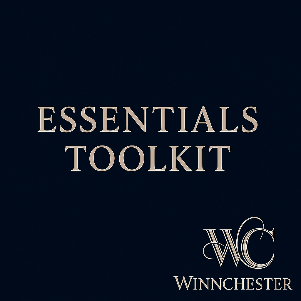 Dark blue background with the words 'Conduct & Performance' in large beige letters and a logo with the words 'Essentials Toolkit' in smaller beige letters.