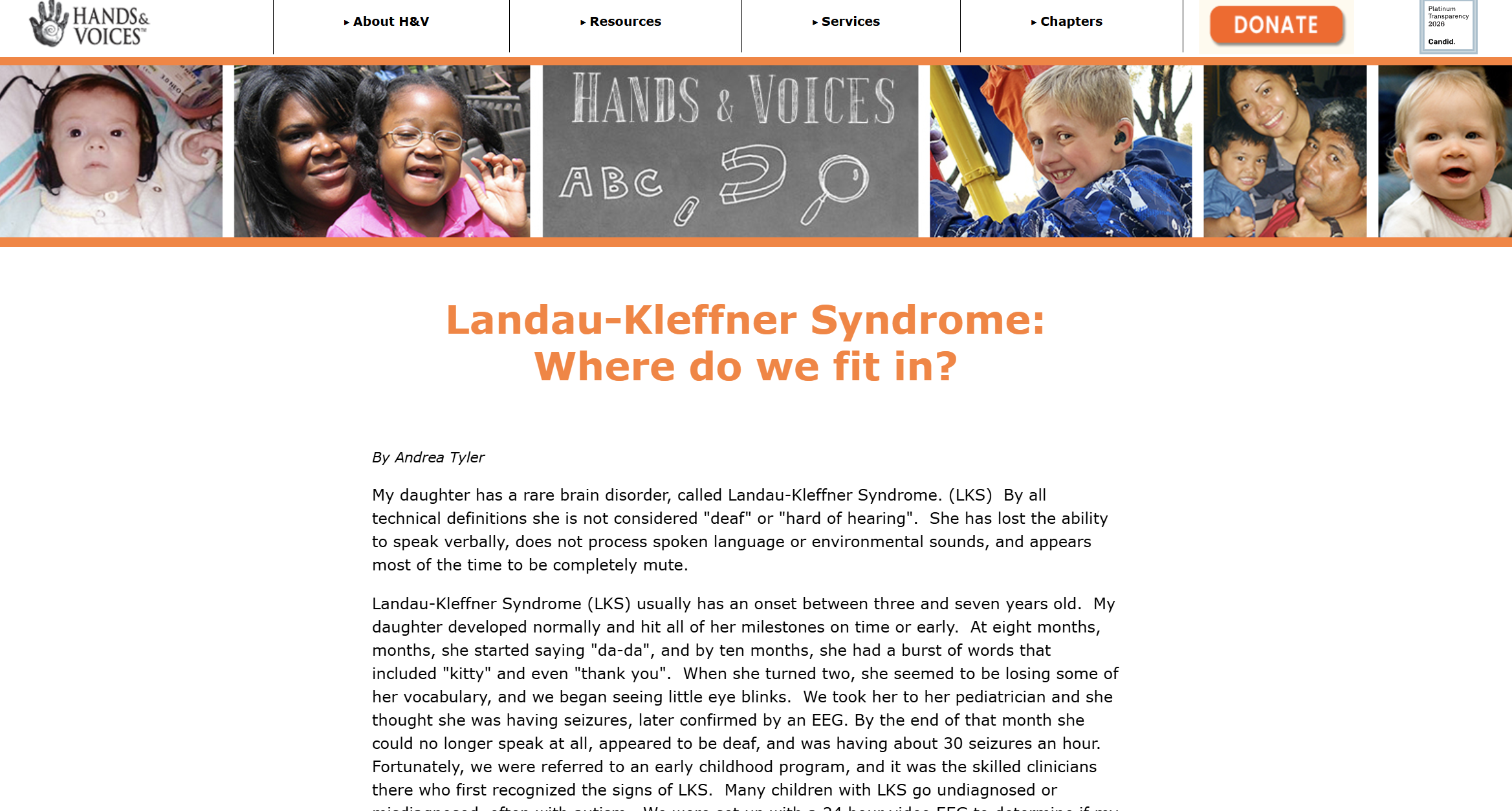 Landau-Kleffner Syndrome: Where do we fit in?