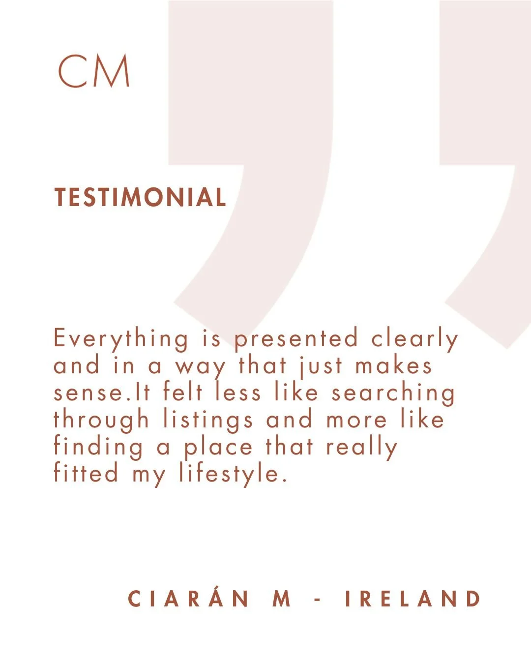 Thanks Ciar&aacute;n 

At CASA Moderna we bring clarity to one of life's biggest decisions and we stay with you every step of the way 

Follow @casamoderna.marbella to see new listings