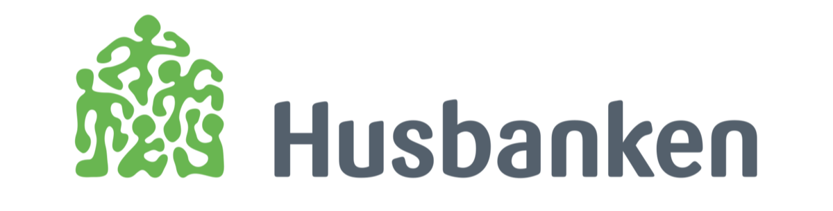 Green abstract brain icon next to the word "Husbaken" in gray text.