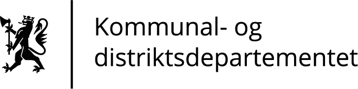 Logo of the Norwegian Ministry of Local Government and Districts.