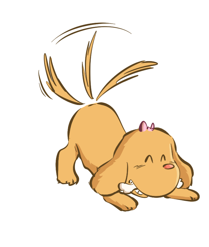 Dessin d'un chien mignon qui remue la queue
