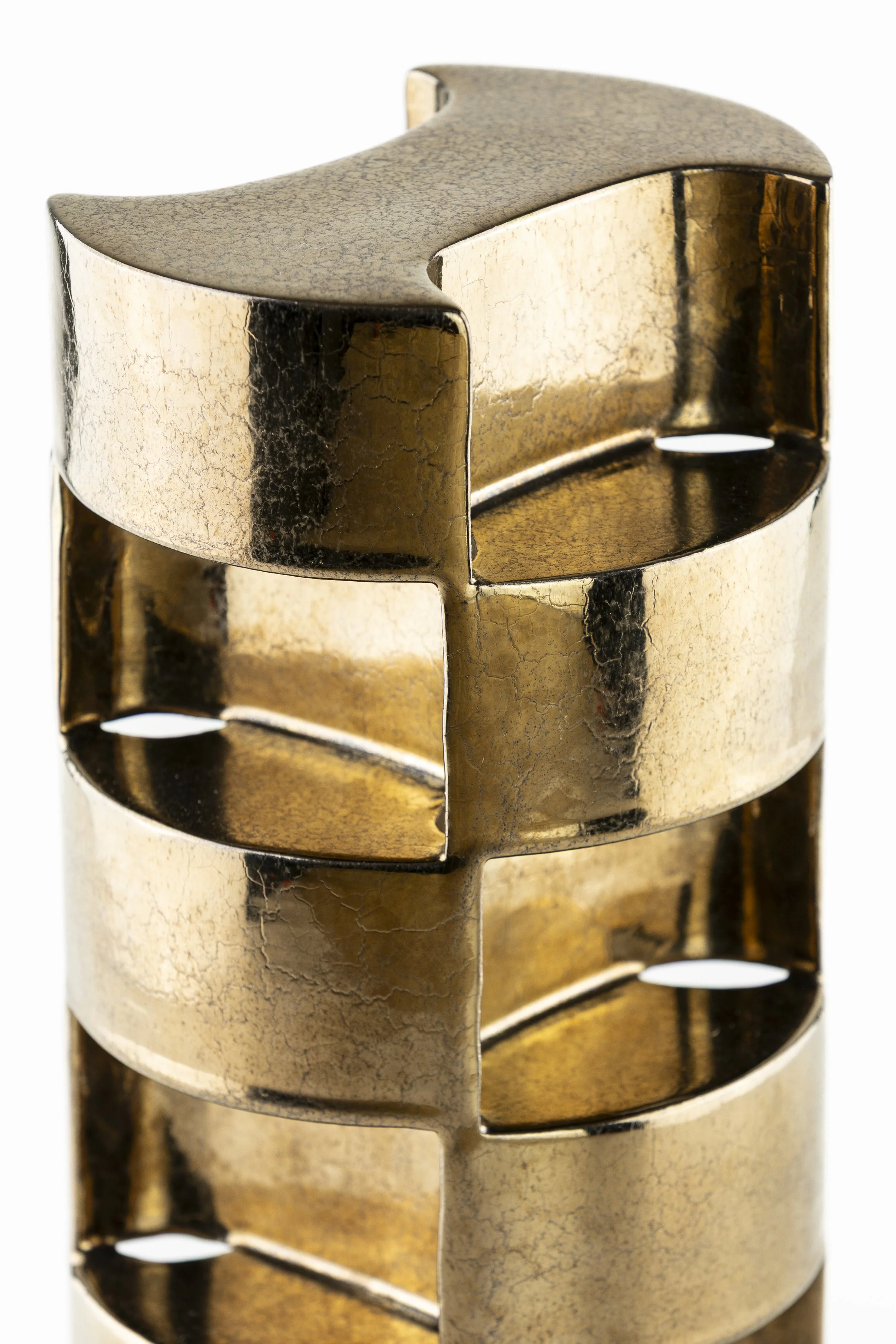 Close-up of a sculptural ceramics piece by Arra Fletcher